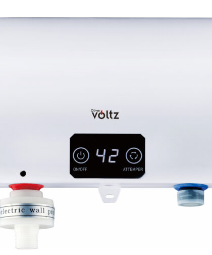 Проточен бойлер Oliver Voltz OV57100G, 5500W, Сензорно управление, Бял